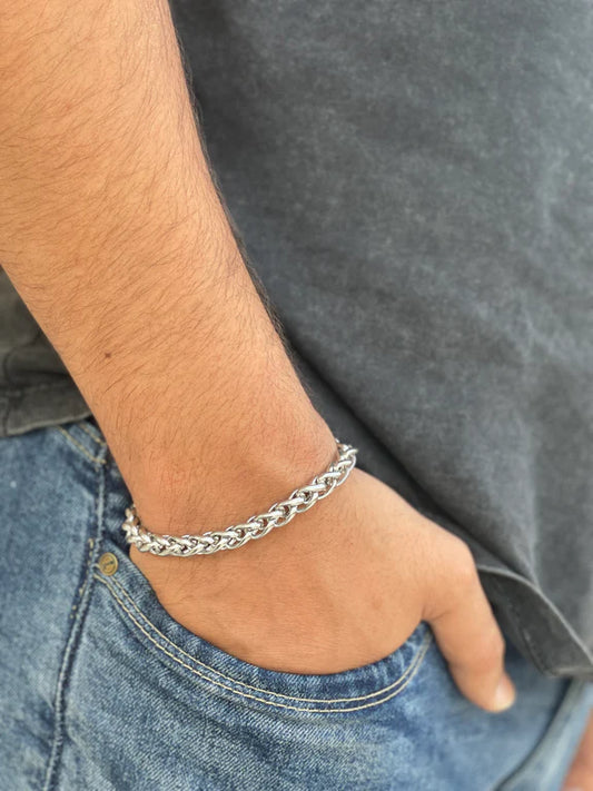 The Silver Stainless Popcorn Bracelet