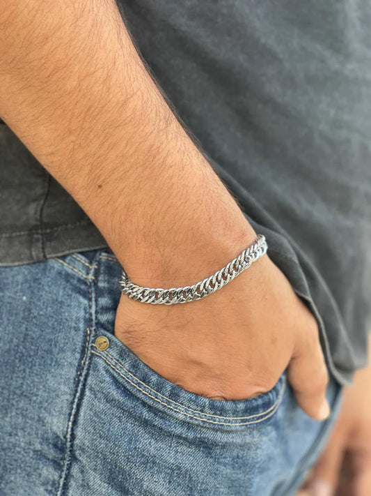 The Silver Stainless Curb Link Bracelet